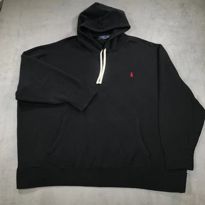 Polo Ralph Lauren Sudadera con Capucha Negra Para Hombres Talla 5XB 5XL Rojo Pony Logo Sudadera con Capucha Foto 1 de 4