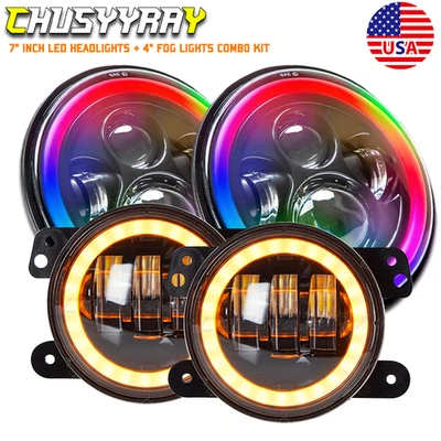 Светодиодные фары и противотуманные фары Halo для 2012–15 Freightliner Coronado 132 7 дюймов - Изображение 1 из 4