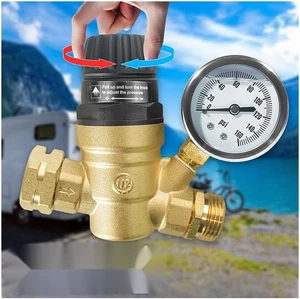 RV Water Pressure Regulator with Adjustable Handle, Lead-Free Brass Water Pressu - Bild 1 von 8