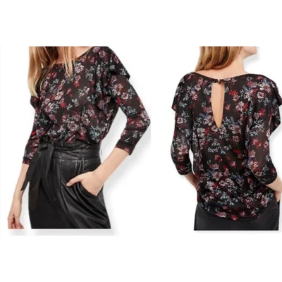 NUEVO Top floral Free People para mujer, negro talla S carrera capricho hadas cóctel Foto 1 de 4