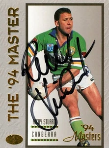 Signed 1994 Canberra Raiders NRL Premiers Dynamic The Master Card - Ricky Stuart - Picture 1 of 3