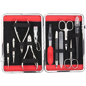 3 Swords Germany - Brand Quality 11 Piece Manicure Pedicure Grooming Kit Set for