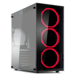 Case Gamign MYKA Cristal Atx USB2.0 USB 3.0 Ventole Halo Rosso CG-C01R Rubin - Foto 1 di 6