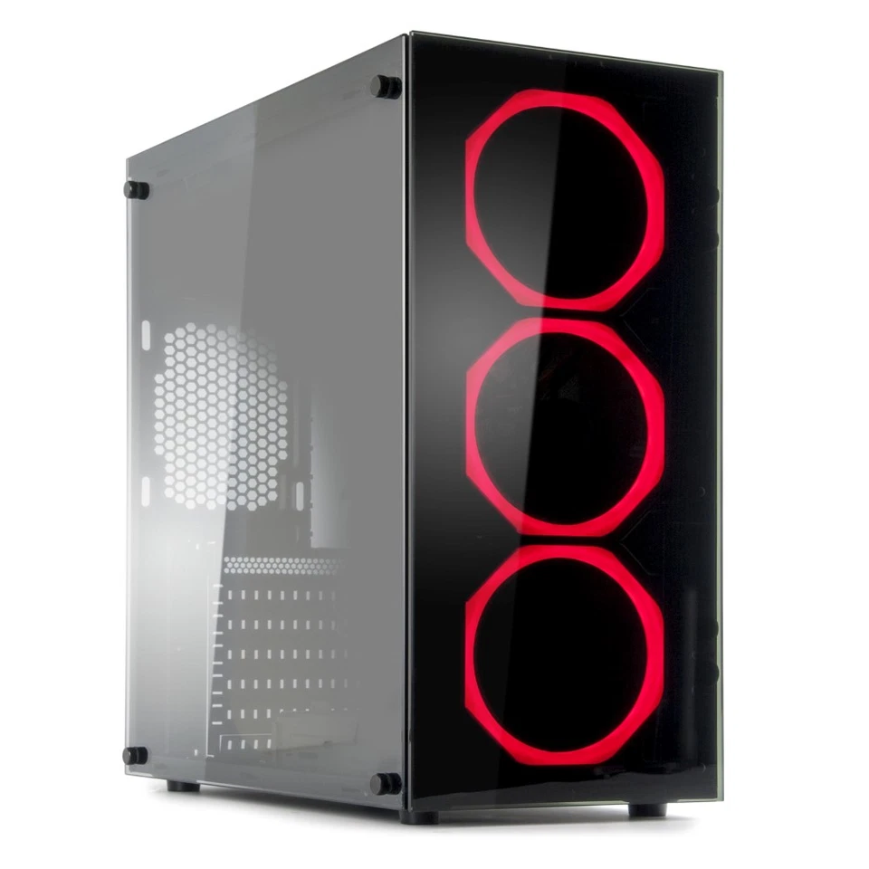 Case Gamign MYKA Cristal Atx USB2.0 USB 3.0 Ventole Halo Rosso CG-C01R Rubin