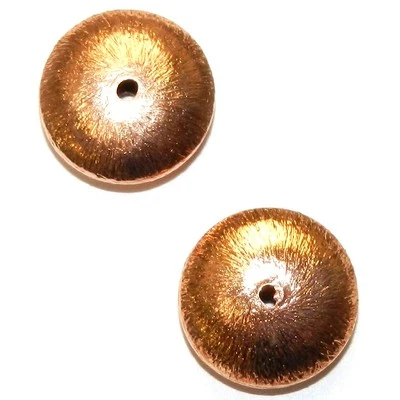 Cuentas Rondelle de cobre texturizado cepillado MB3112 16 mm 6 piezas Foto 1 de 2