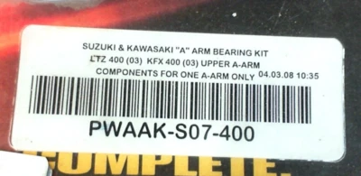 PIVOT WORKS PWAAK-S07-400 SUZUKI A ARM BEARING KIT KAWASAKI LTZ400 03 - Image 1 of 4