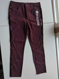 PRETTY LITTLE LIARS BY AEROPOSTALE HANNA BURGUNDER HIGH WAISTED JEGGINGS (10R) - Bild 1 von 12
