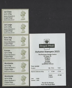 MACHIN NDC LONGEST REIGN OP STAMPEX SEPT 2015 A006 Coll Strip POST GO FV £18.45 - Picture 1 of 1