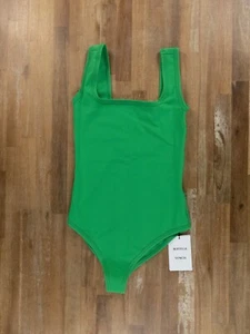 BOTTEGA VENETA parakeet green one piece double face nylon swimsuit Medium NWT - Picture 1 of 9