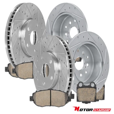 4x Front & Rear Drilled Brakes Rotors Ceramic Pads for Lexus GS300 400 430 IS300 - Image 1 of 4