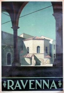 Ravenna Giovanni Guerrini 1930 originale POSTER VIAGGIO ITALIANO enit ferrovie RARO - Foto 1 di 1