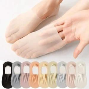 5 Pairs/Set Silicone Anti-slip Low Cut Socks Invisible Mesh Socks Summer - Picture 1 of 11