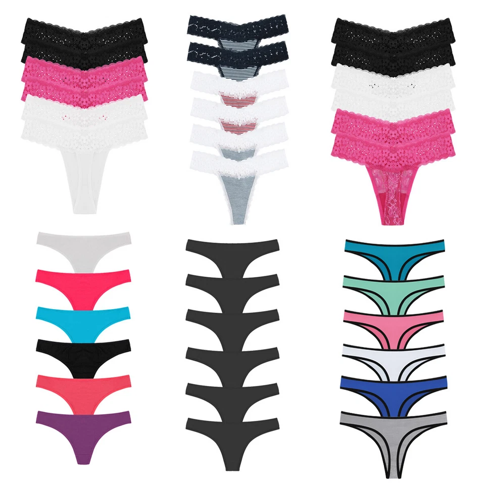 6 Stück Damen Slips String Tanga Set Baumwolle Unterhosen Unterwäsche Panty Slip - Bild 1 von 1