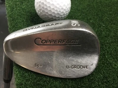 Left Hand SAND WEDGE Copperface, U-Groove, Dynacraft 55° SW 35" Steel Stiff Flex - Image 1 of 4