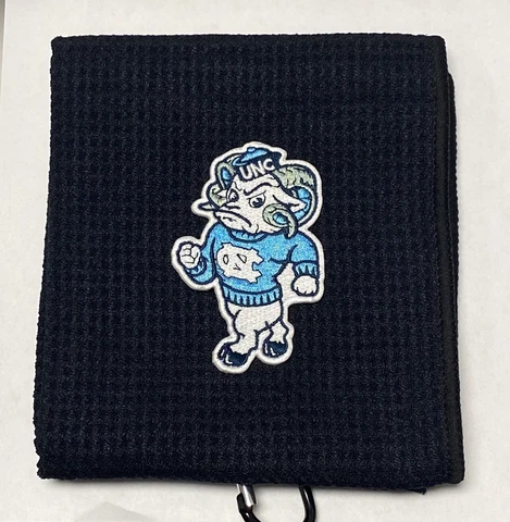 North Carolina Tar Heels Golf Towel, 12 x 20, with carabiner Cover