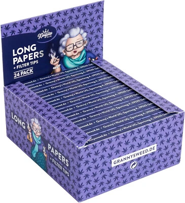 GRANNY'S WEED 24xGranny's® new Long Papers mit Filtertips | 108 x 45 mm, 24x (je36 Blatt) Lila