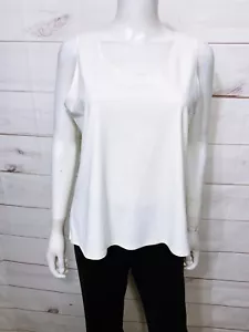 Chico's Womens Tank Top Size 2 (US L) Off White Scoop Neck Stretch Sleeveless - Picture 1 of 6