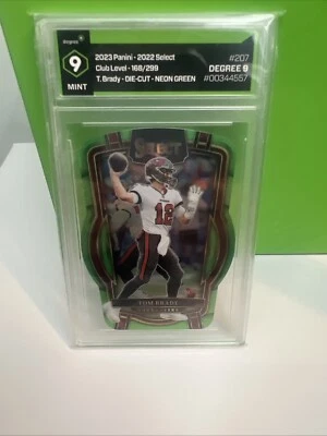 2022/23 Panini Club level Tom Brady Neon Green Die Cut 168/199 Graded 9+ - Image 1 of 2