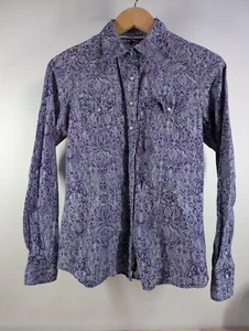 Cinch Pearl Snap Shirt - Western Paisley Slim Fit  Long Sleeve - Size M - Purple - Picture 1 of 7