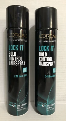 2 L'Oreal Lock It Bold Control Hair Spray 48Hr Extra Strong Hold 8.25 Oz Each - Image 1 of 3