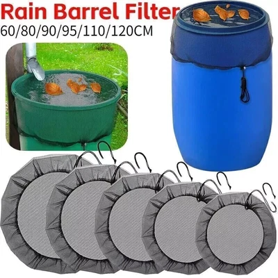 MARKENLOS Abdeckung für Regentonne Rund Ø 80/95/100/150 cm Regentonnen-Netz mit Zugkordel