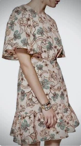 WITCHERY Womens Floral Print Dress Sze 8 ruffle fit and flare AS NEW - Picture 1 of 8