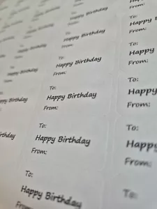 Happy Birthday Labels 65 Per Sheet (38.1 x 21.2mm) - Picture 1 of 4