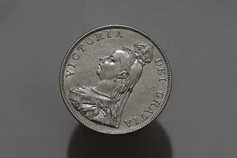 UK GB DOUBLE FLORIN 1889 SILVER SCARCE HIGH GRADE B51 #5434 Cover