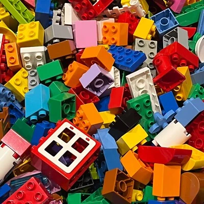 Lego Duplo 100 Pieces Building Bricks Blocks Assorted Parts +1 Figure + Animal - Image 1 of 4