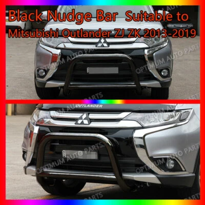 Black Steel Nudge Bar to suit Mitsubishi Outlander ZJ ZK 2013-2021 - image 1 of 3