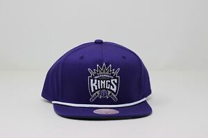 Rare Mitchell & Ness Sacramento Kings Logo Snapback cap hat purple green UV