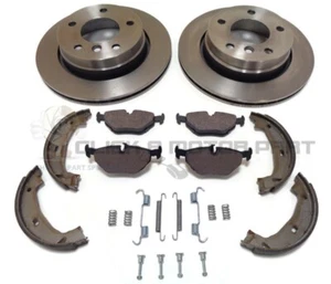 Rear 2 Brake Discs Pads Handbrake Shoes & Fitting Kit For BMW 7 Series 08-15 - Picture 1 of 1