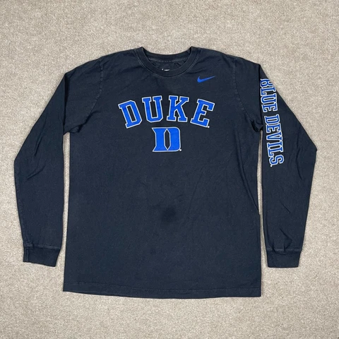 Duke Blue Devils Shirt Womens Size XL Black Blue Basketball Athletic Fit Slim Cover