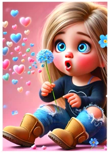 1/1 * CUTE DANDELION HEARTS * Custom ACEO * Novelty * LIMITED EDITION * ART Card - Picture 1 of 2