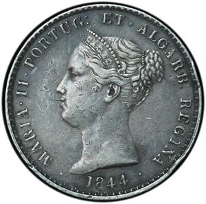 1844 Portugal 1000 Reis Maria II XF Condition - Scarce! - Picture 1 of 3