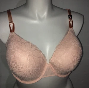 Victoria's Secret Demi Bra Women's Sz. 40DD Peach Lace Overlay Underwire NWT - Picture 1 of 9