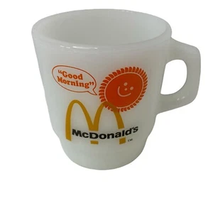 Anchor Hocking Fire King McDonald's Good Morning Coffee Cup Milk Glass 1970's - Picture 1 of 5