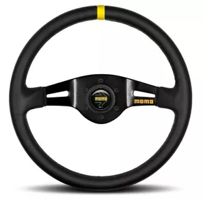 Genuine Momo Model Mod.03 black leather black 2 spokes 350mm steering wheel. - Picture 1 of 1