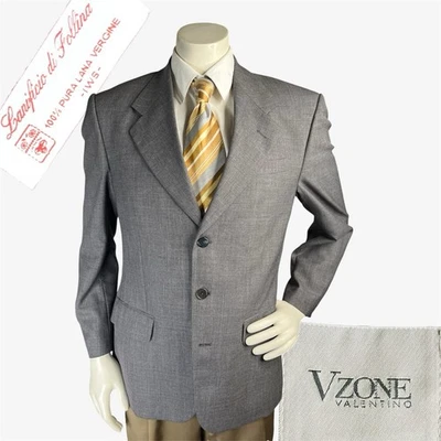 Blazer VALENTINO Vzone Para Hombre 40R Gris Un Pecho Lana Pura Abrigo Deportivo Italia Foto 1 de 4