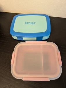 (1) Bentgo Versatile Compartment Blue & (1) Ello Divided Pink Snack Trays - USED - Picture 1 of 10