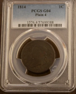 1814 Plain 4 Classic Head   Large Cent PCGS G04 Lot 3007 - Image 1 of 4