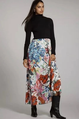 NWT Anthropologie The Thea Long-Sleeve Twofer Maxi Dress size Medium - Image 1 of 4