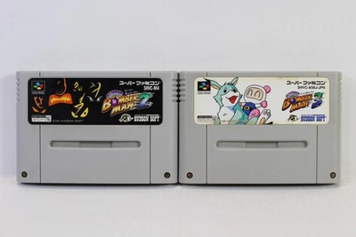 Lot 2 Super Bomberman 2 3 SFC Nintendo Super Famicom SNES Japan Import US Seller - Image 1 of 3