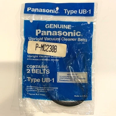 Panasonic Vacuum Cleaner Belts UB-1Upright  P-MC230B Fits Models MC655U MC658U - image 1 of 4
