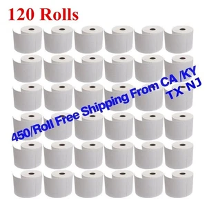 120 Rolls 450/Roll 4x6 Thermal Shipping Blank Postage Labels - Zebra 2844 ZP450 - Picture 1 of 9
