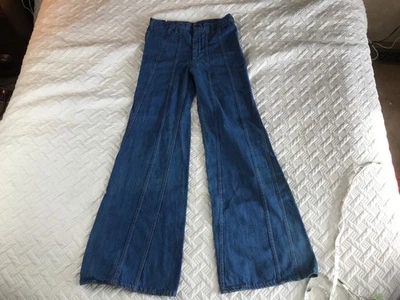 Jeans Landlubber Vintage Azul Años 70 Pierna Ancha Acampanado Hippy Disco Denim 31L Grunge Foto 1 de 4