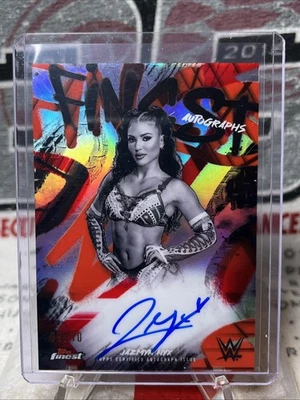 2025 Topps WWE Jazmyn Nyx FINEST AUTOGRAPHS Red/Black Vapor Refractor 9/10 MINT - Image 1 of 4