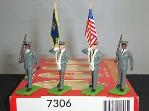 BRITAINS 7306 AMERICAN US ARMY COLOUR PARTY METAL TOY SOLDIER FIGURE SET - Picture 1 of 1
