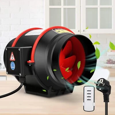 100mm Flue Pipe Fan with Remote Control and EU Plug Duct Fan - Image 1 of 4