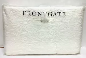 Frontgate Quilted bed Coverlet 100% Cotton bedspread blanket quilt QUEEN White - Picture 1 of 5